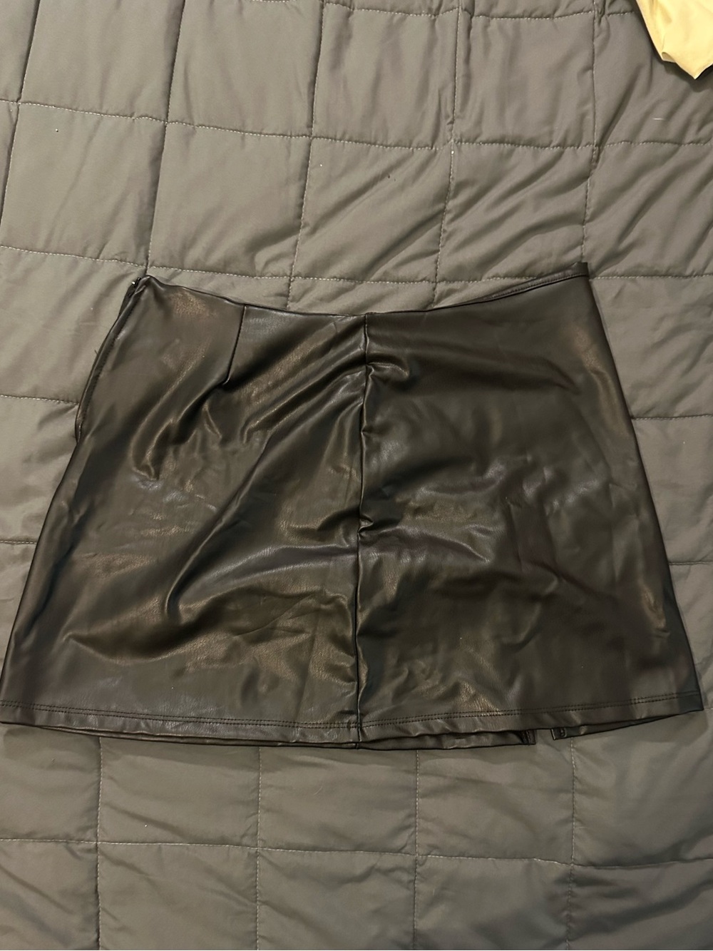 Faux Leather Black Mini Skirt